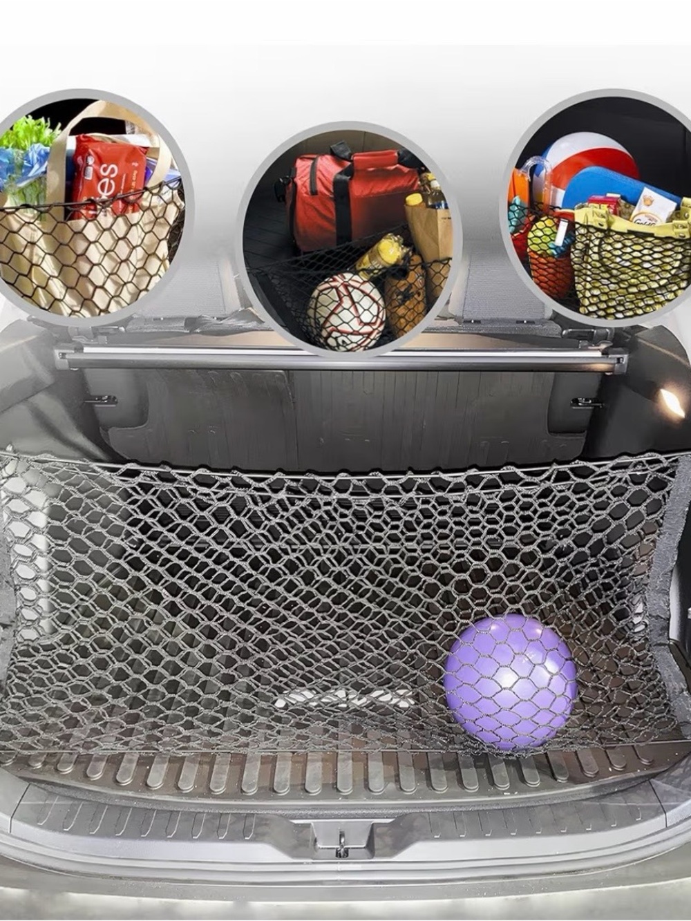 Car Trunk Cargo Net Organizer - Black